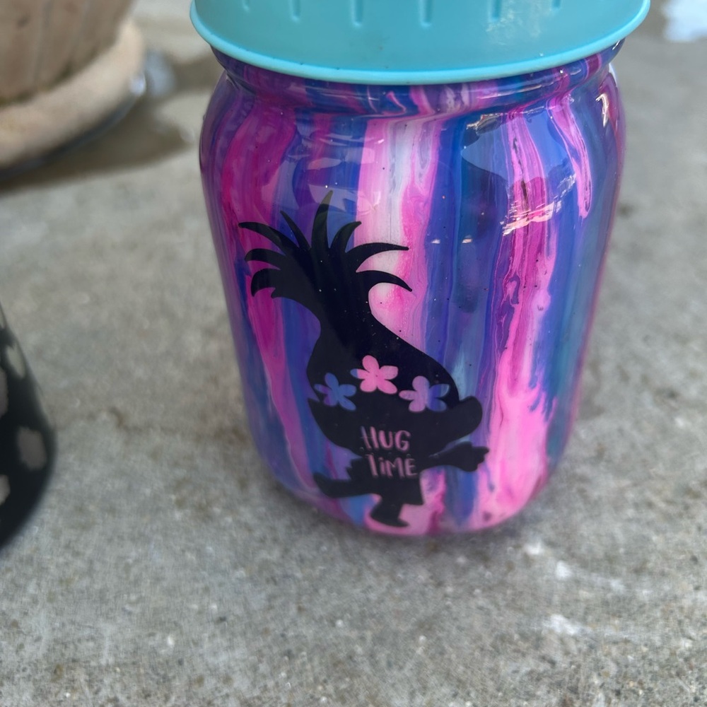 Colorful Hug Time Jar with Blue Lid